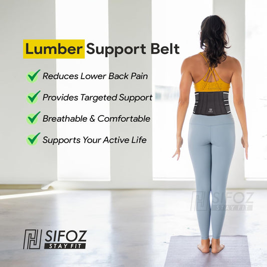 Sifoz Double Strap Lumbar Support Brace for Back Pain Relief for Men & Women