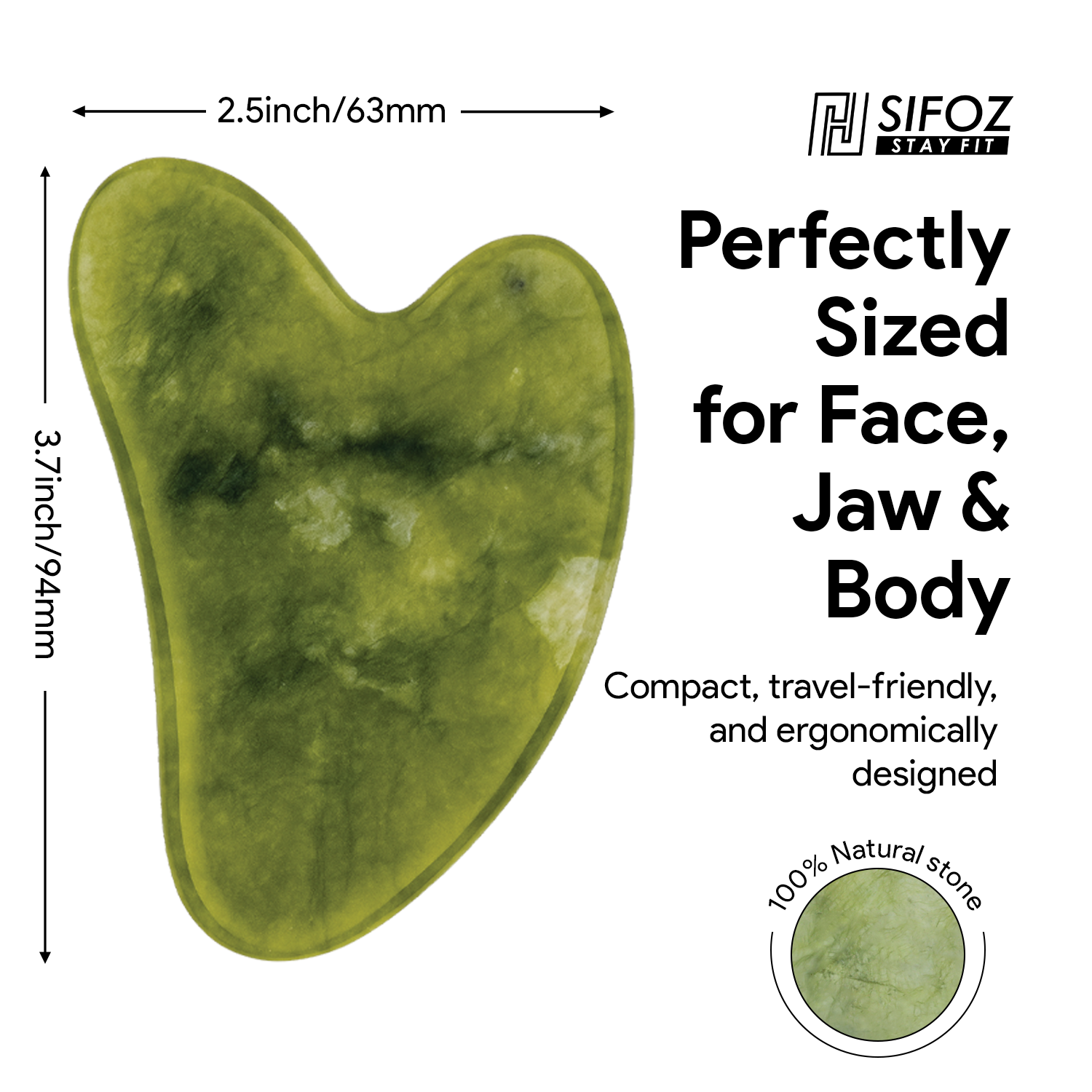 Facial Massage Tool - Green Jade Stone