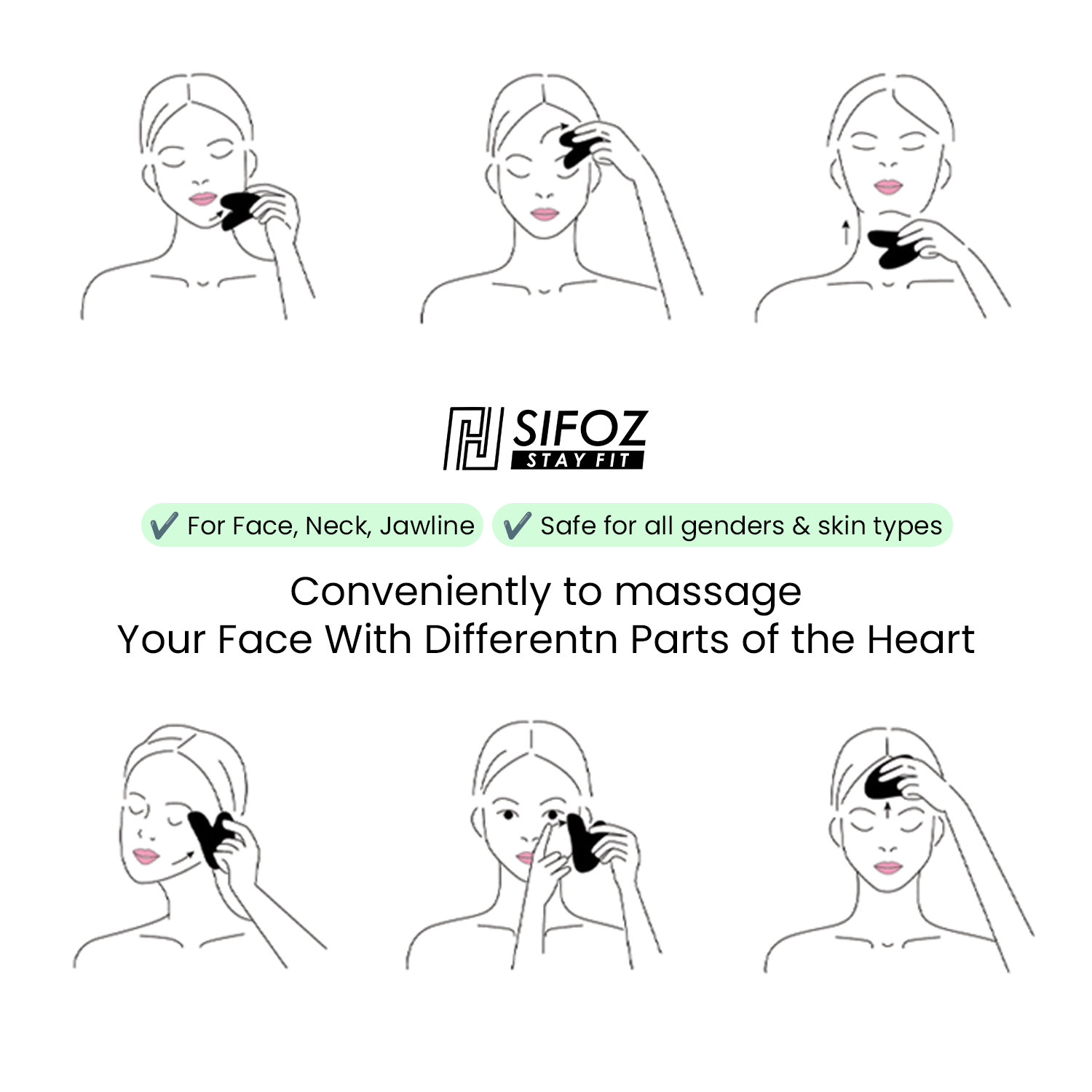Natural Jade Gua Sha Stone for Face Massage