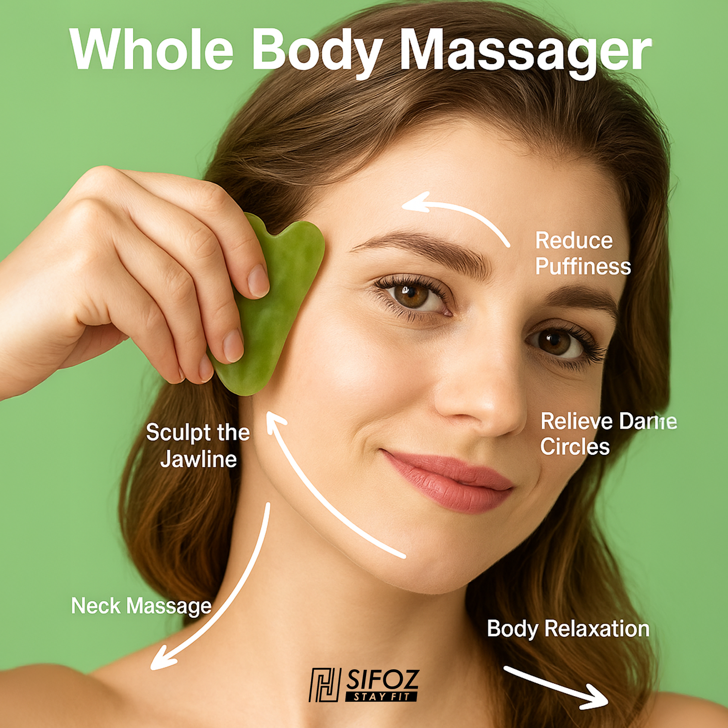 Natural Jade Gua Sha Stone for Face Massage