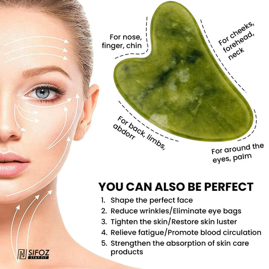Natural Jade Gua Sha Stone for Face Massage 