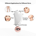 Diagram showing the different applications of a scraping tool on various parts of the body.