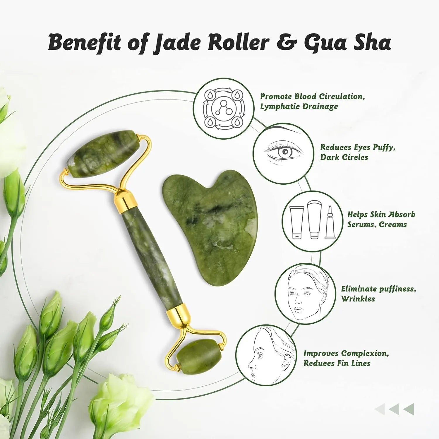 Sifoz Jade Roller & Gua Sha Set 