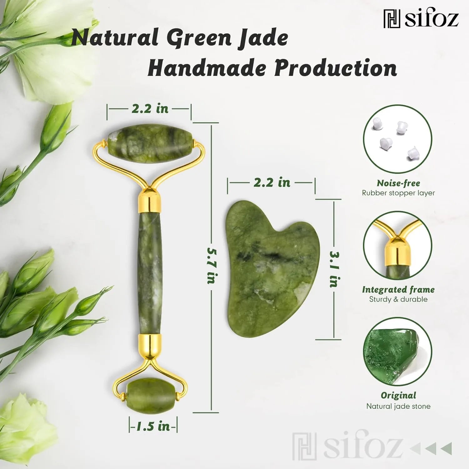 Sifoz Jade Roller & Gua Sha Set 